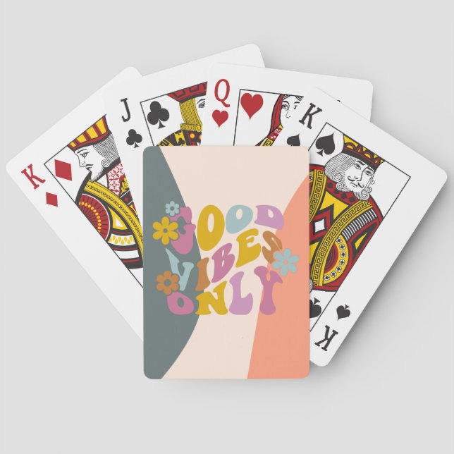 Gute Bilder nur Zitat Retro 60er Hippie Design Spielkarten (Rückseite)