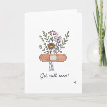 Gute Blume und Bandaid-Karte