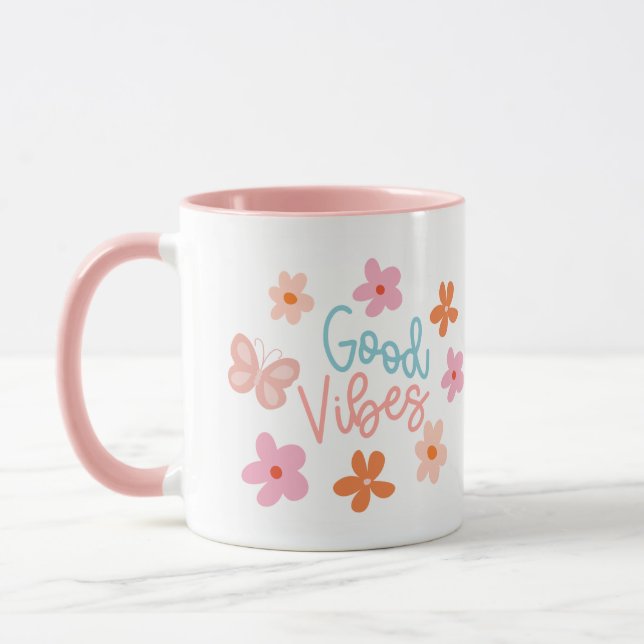 Gute Blume und Schmetterling-Tasse Tasse (Links)
