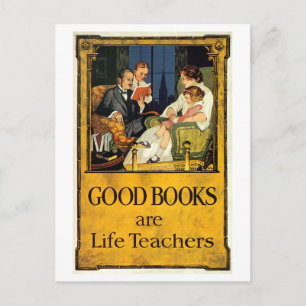Gute Bücher sind Vintage Lebenslehrer Postkarte
