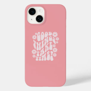 Gute Dinge brauchen Zeit Retro-Blume Case-Mate iPhone 14 Hülle