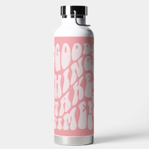 Gute Dinge brauchen Zeit Retro-Blume Trinkflasche