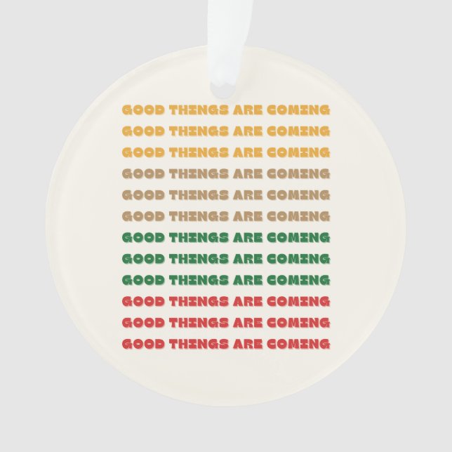 Gute Dinge kommen, Ferienzeit, Retro Ornament (Vorderseite)