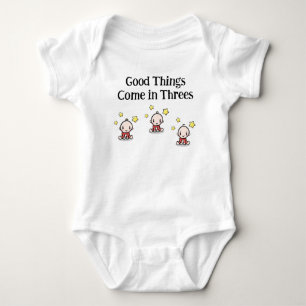 Gute Dinge kommen in Drohungen, Triole Babys Gesch Baby Strampler