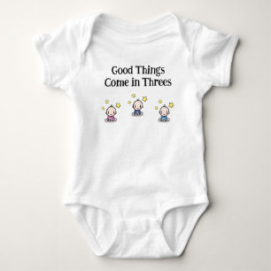 Gute Dinge kommen in Drohungen, Triole Babys Gesch Baby Strampler