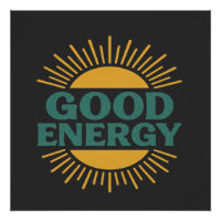 Gute Energie- Retro-Sonnenstrahl Positive Vibes De
