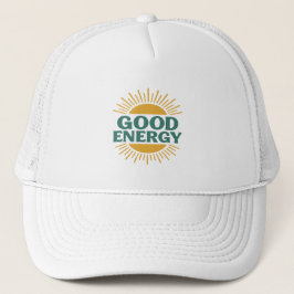 Gute Energie- Retro-Sonnenstrahl Positive Vibes De Truckerkappe