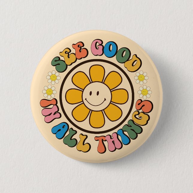 Gute Ergebnisse in allen Dingen Happy Button (Vorderseite)