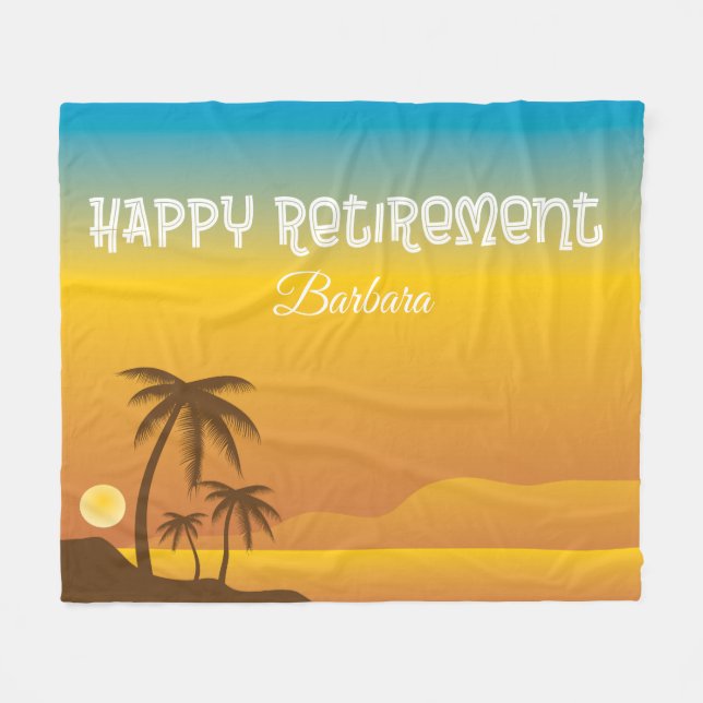 Gute Erholung mit Beach Scene Fleecedecke (Vorderseite (Horizontal))