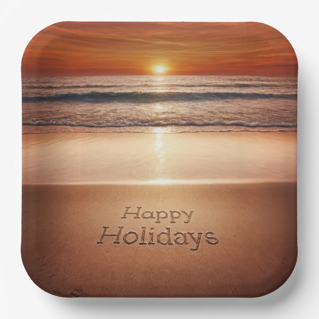 Gute Ferien am Strand Sand Pappteller (Vorderseite)