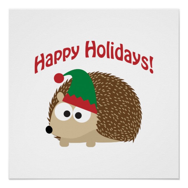 Gute Ferien! Igel Elf Poster (Vorderseite)