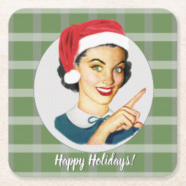 Gute Ferien! Kariert Rechteckiger Pappuntersetzer