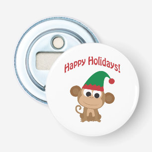 Gute Ferien! Monkey Christmas Elf Flaschenöffner