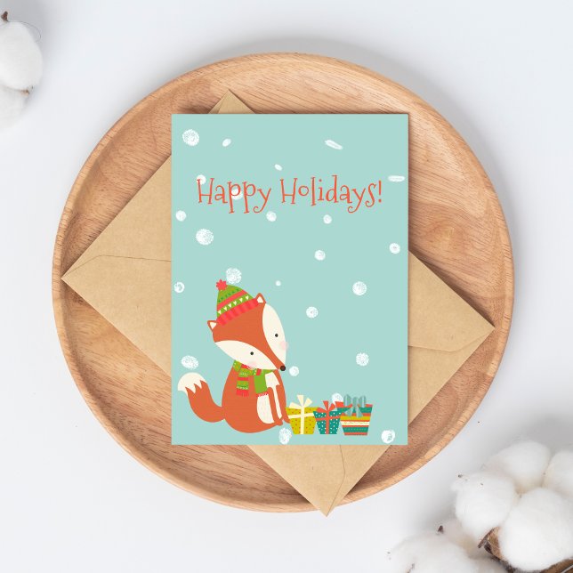 Gute Ferien! Niedlich Fox | Weihnachtspostkarte Postkarte (Von Creator hochgeladen)