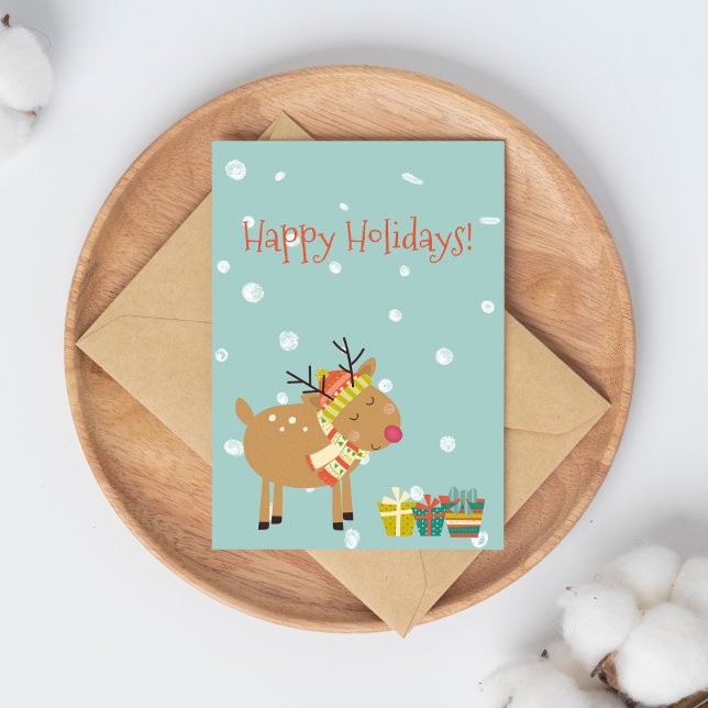 Gute Ferien! Niedliche Rentiere - Weihnachten Postkarte (Von Creator hochgeladen)