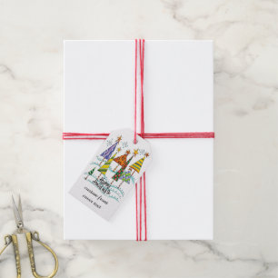 Gute Ferien! Niedliche Weihnachtsbäume mit Sternen Geschenkanhänger