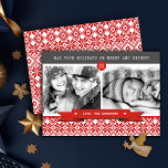 Gute Ferien. Nordic Snowflake Pattern Foto Feiertagskarte<br><div class="desc">Gute Ferien. Nordic Snowflake Muster gestalten Weihnachtsfotokarten mit personalisierten Jahren,  Fotos und Namen. Matching Karten und Geschenke in der Weihnachts- und Neujahrskategorie unseres Stores.</div>