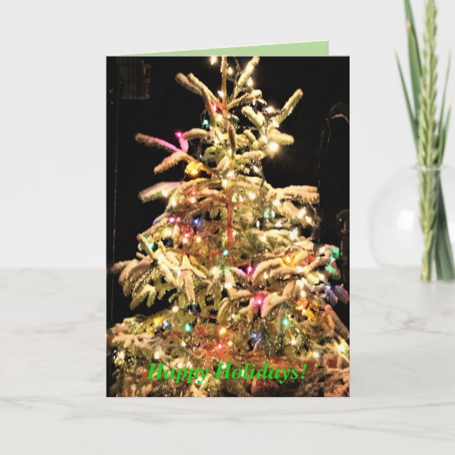 Gute Ferien! Real Tree Real Snow!Echte Weihnachten Karte (Vorderseite)