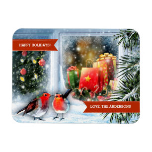 Gute Ferien. Snow Scene Custom Weihnachtsgeschenk Magnet