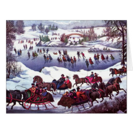 Gute Ferien. Vintage Winterskarte