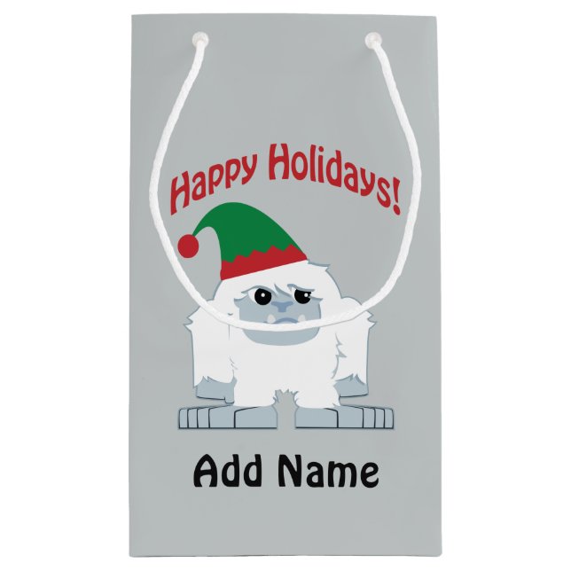 Gute Ferien! Weihnachten Yeti Kleine Geschenktüte (Rückseite)