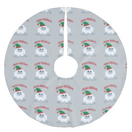 Gute Ferien! Weihnachten Yeti Polyester Weihnachtsbaumdecke