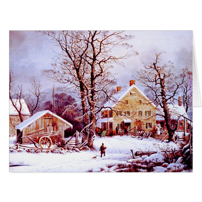 Gute Ferien. Weihnachtskarten im Winter (Vorderseite (Horizontal))