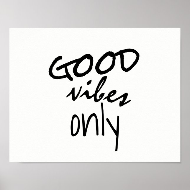 Gute Flecken nur Typografie schwarzweiß Poster (Vorne)