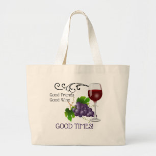 Gute Freunde, guter Wein Jumbo Stoffbeutel