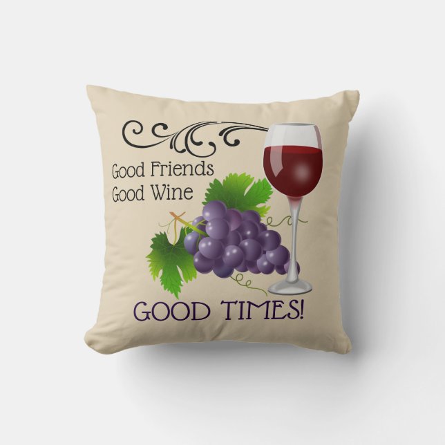 Gute Freunde, guter Wein Kissen (Vorderseite)