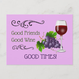 Gute Freunde, guter Wein Postkarte