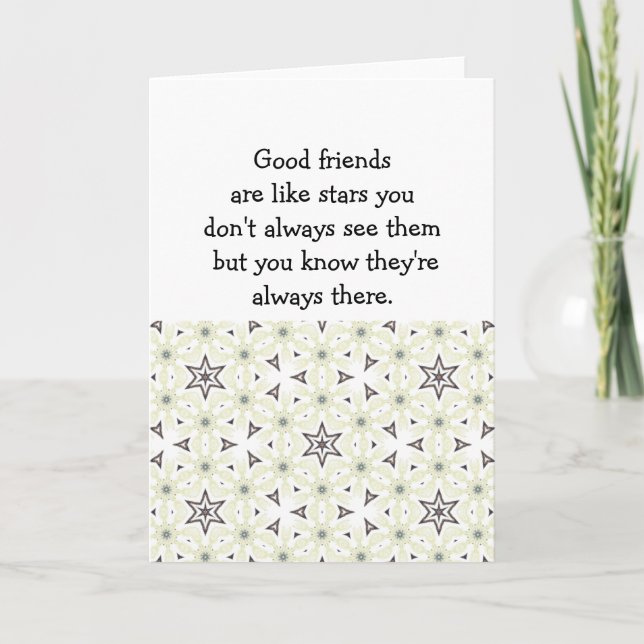 Gute Freunde sind wie Sterne Custom Quote Karte (Vorderseite)