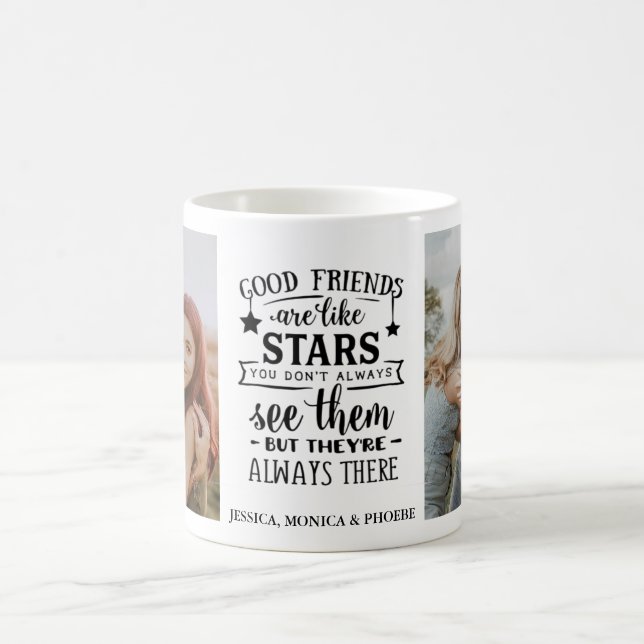 "Gute Freunde sind wie Sterne" Foto Tasse (Mittel)