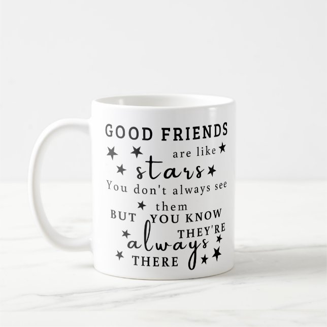Gute Freunde sind wie Sterne: Freundschaftsangebot Kaffeetasse (Links)