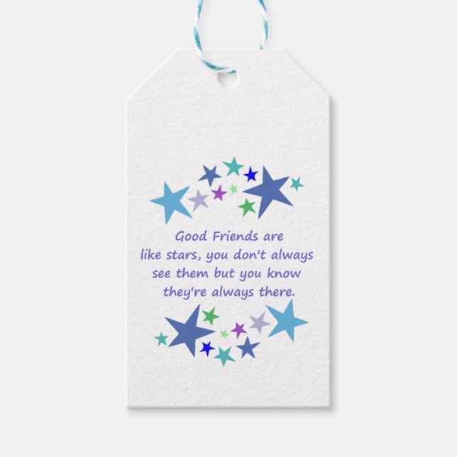 Gute Freunde sind wie Sterne Inspiration Zitat Geschenkanhänger (Vorderseite)