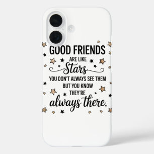 Gute Freunde sind wie Sterne Inspiration Zitat iPhone 16 Hülle