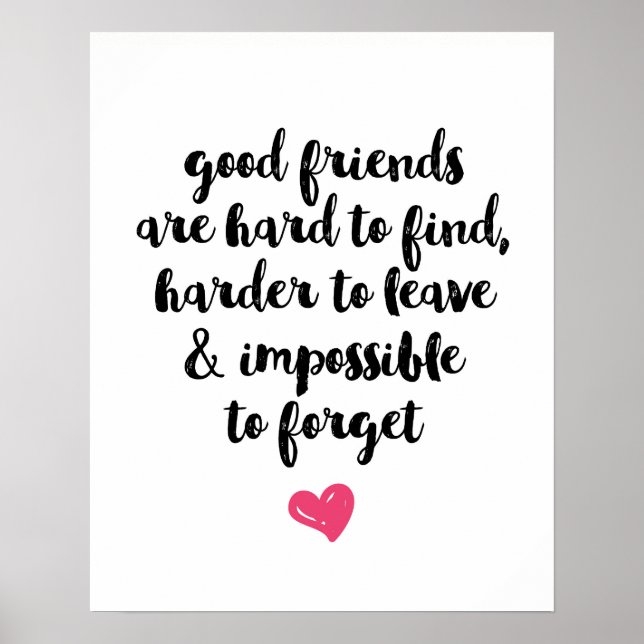 Gute Freunde Typografie-Poster-Druck Poster (Vorne)
