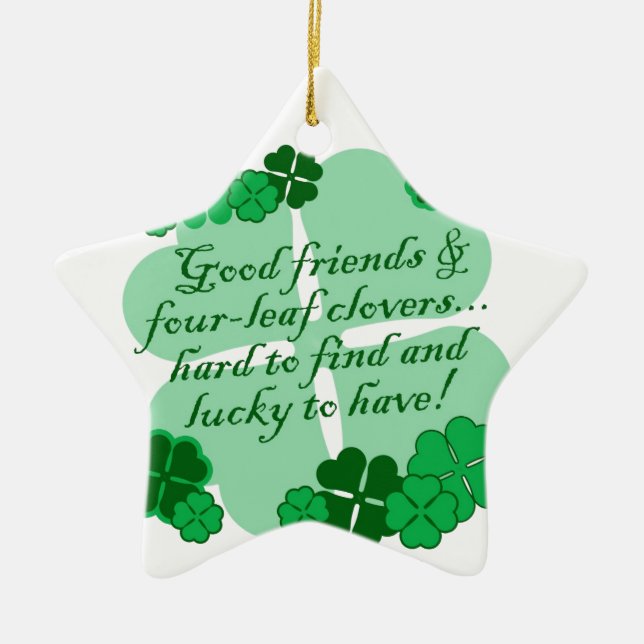 Gute Freunde und Kleeblätter Keramikornament (Vorne)