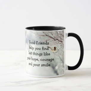 Gute Freundschaften Zitat Niedliche Vogelkunst Tasse
