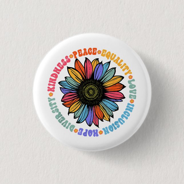 Güte Frieden Gleichheit Liebe Hoffnung Diversity M Button (Vorderseite)