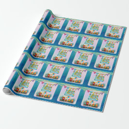 Gute Geburtstagskurse mit Niedlichen Tieren Geschenkpapier