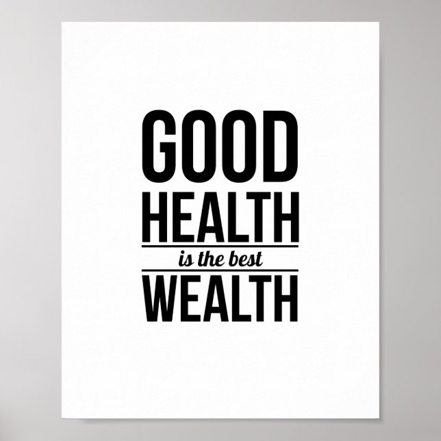 gute gesundheitsinspirierende Zitat schwarze Typog Poster (Vorne)
