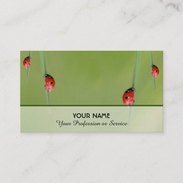 Gute glückliche Ladybugs für gesundes Wohlbefinden Visitenkarte (Vorderseite)