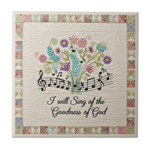 Güte Gottes gesteppter floraler Musik Fliese