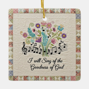 Güte Gottes gesteppter floraler Musiklook Keramikornament