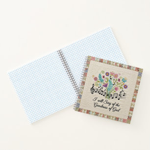 Güte Gottes gesteppter floraler Musiklook Notizbuch