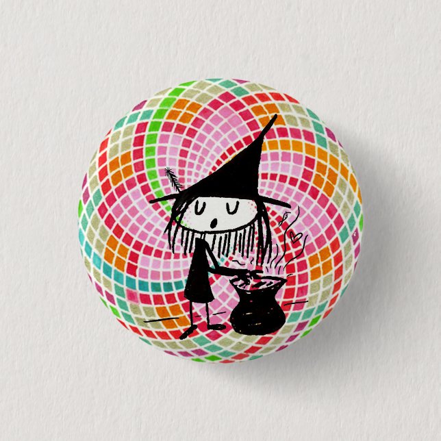 gute Hexe mit heiligem Geometrieknopf Button (Vorderseite)