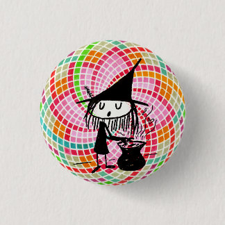 gute Hexe mit heiligem Geometrieknopf Button
