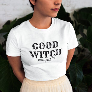 Gute Hexe Schwarz-Weiß Damen Halloween T-Shirt