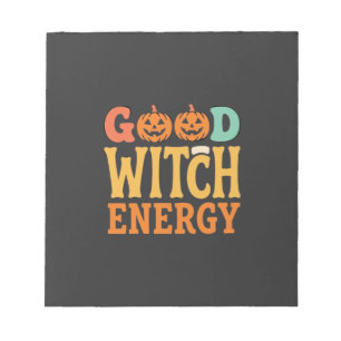 Gute Hexen Energie Halloween Kürbis Design_1 Notizblock
